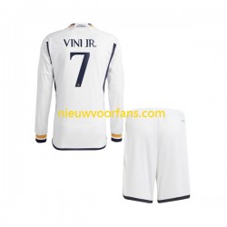 Real Madrid Kind Shirt met Bedrukking Vinicius Junior 7 Thuis 2023-2024 Lange Mouw