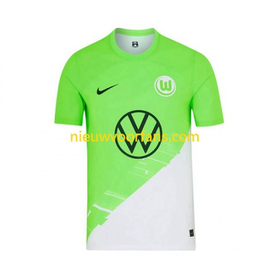 VfL Wolfsburg Heren Shirt met Bedrukking Thuis 2023-2024 Korte Mouw