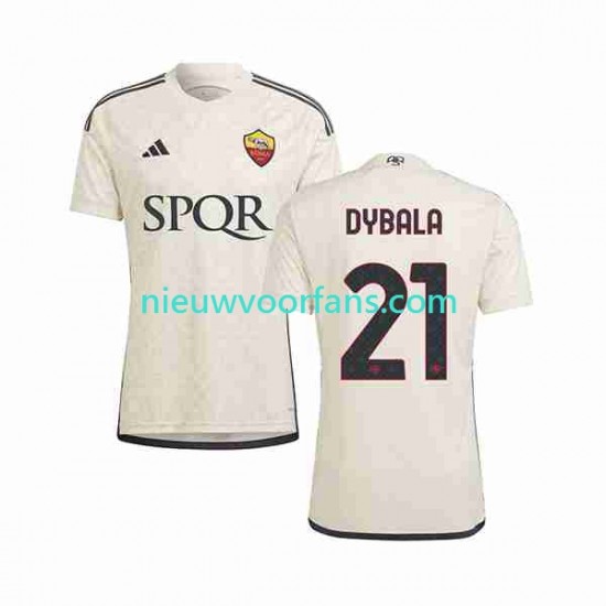 AS Roma Heren Shirt met Bedrukking Paulo Dybala 21 Uit 2023-2024 Korte Mouw