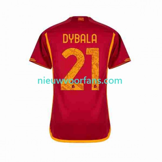 AS Roma Heren Shirt met Bedrukking Paulo Dybala 21 Thuis 2023-2024 Korte Mouw