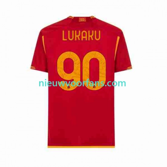AS Roma Heren Shirt met Bedrukking Romelu Lukaku 90 Thuis 2023-2024 Korte Mouw