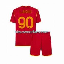 AS Roma Kind Shirt met Bedrukking Romelu Lukaku 90 Thuis 2023-2024 Korte Mouw