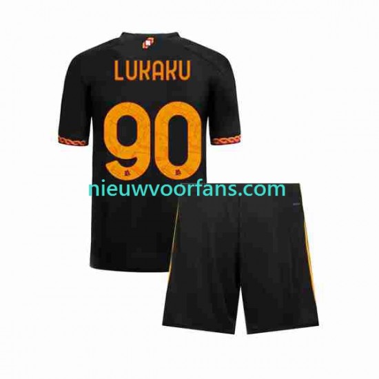 AS Roma Kind Shirt met Bedrukking Romelu Lukaku 90 Derde 2023-2024 Korte Mouw