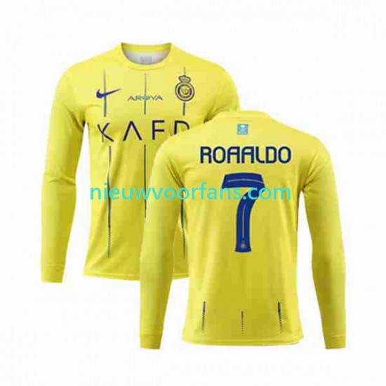 Heren Shirt met Bedrukking Al-Nassr Ronaldo 7 Thuis 2023-2024 Lange Mouw