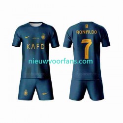 Kind Shirt met Bedrukking Al-Nassr Ronaldo 7 Uit 2023-2024 Korte Mouw