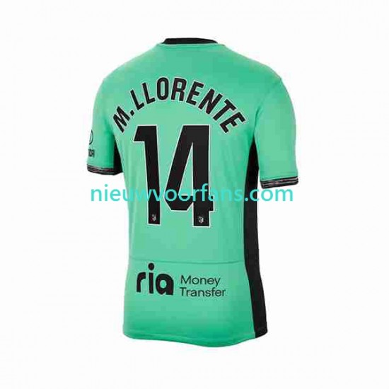 Atlético Madrid Heren Shirt met Bedrukking 2 Marcos Llorente 14 Derde 2023-2024 Korte Mouw