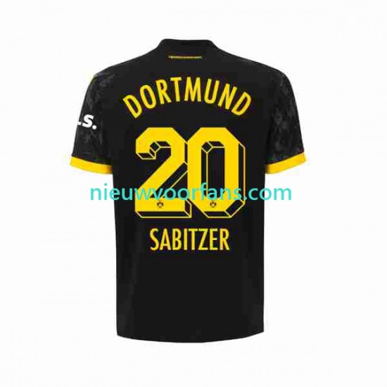 Borussia Dortmund Heren Shirt met Bedrukking Marcel Sabitzer 20 Uit 2023-2024 Korte Mouw
