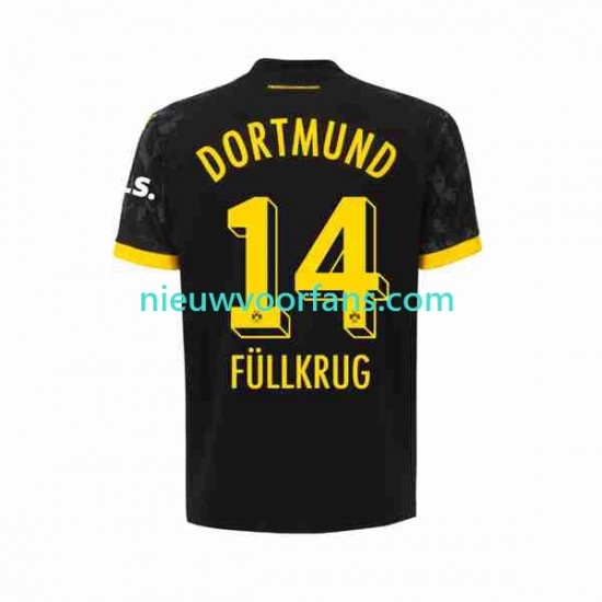 Borussia Dortmund Heren Shirt met Bedrukking Niclas Fullkrug 14 Uit 2023-2024 Korte Mouw