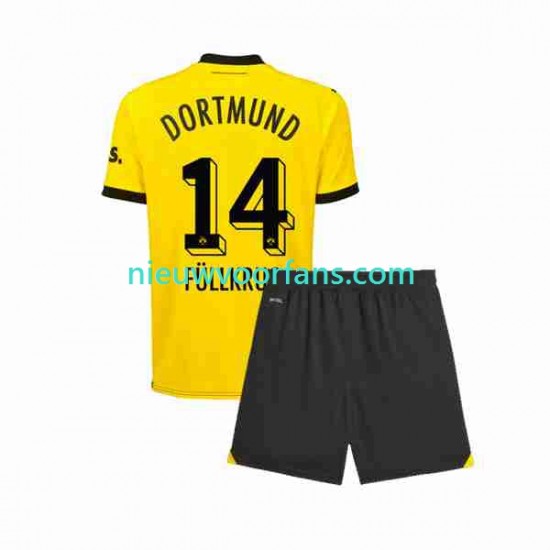 Borussia Dortmund Kind Shirt met Bedrukking Niclas Fullkrug 14 Thuis 2023-2024 Korte Mouw