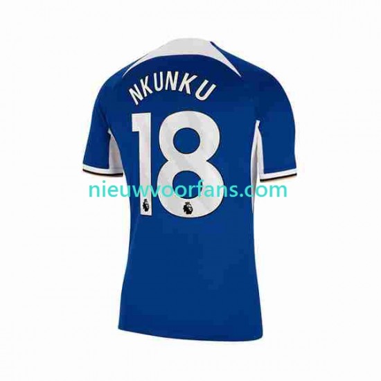 Chelsea Heren Shirt met Bedrukking Christopher Nkunku 18 Thuis 2023-2024 Korte Mouw