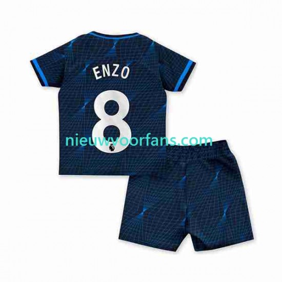 Chelsea Kind Shirt met Bedrukking Enzo Fernandez 8 Uit 2023-2024 Korte Mouw