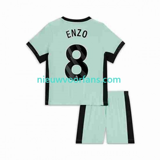 Chelsea Kind Shirt met Bedrukking Enzo Fernandez 8 Derde 2023-2024 Korte Mouw