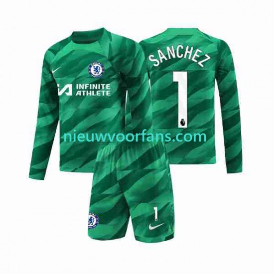 Chelsea Kind Shirt met Bedrukking Doelman Robert Sanchez 1 Derde 2023-2024 Lange Mouw