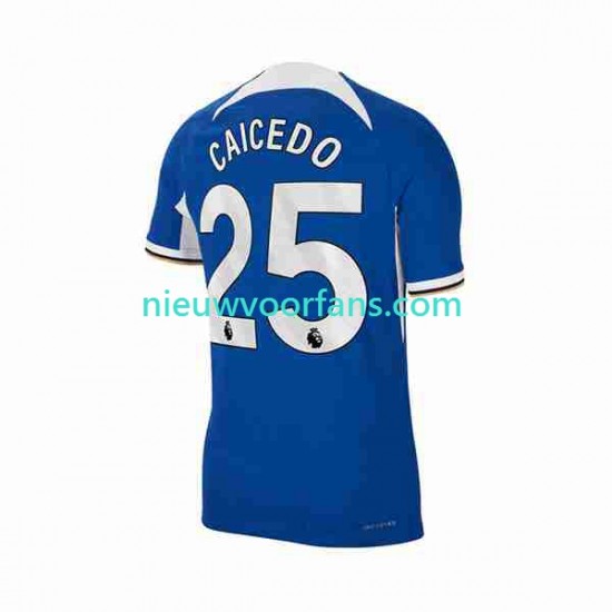 Chelsea Heren Shirt met Bedrukking Moises Caicedo 25 Thuis 2023-2024 Korte Mouw