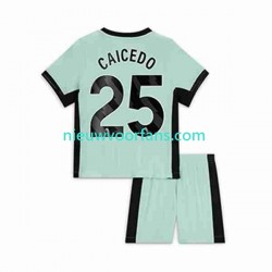 Chelsea Kind Shirt met Bedrukking Moises Caicedo 25 Derde 2023-2024 Korte Mouw