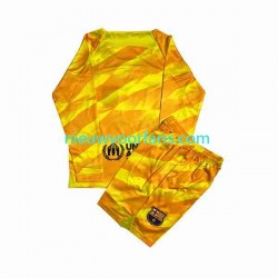 FC Barcelona Kind Shirt met Bedrukking Doelman Vierde 2023-2024 Lange Mouw