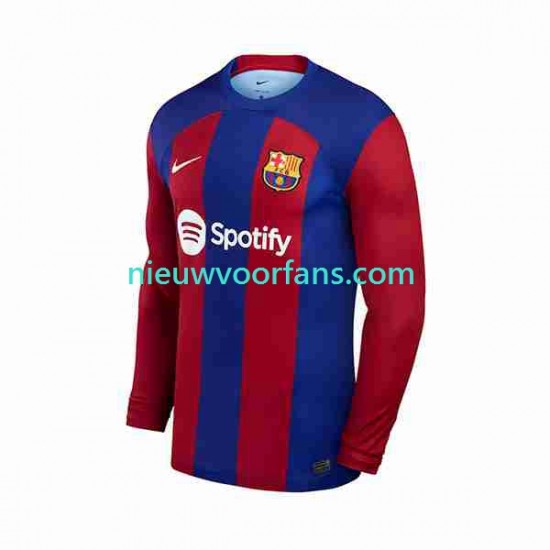 FC Barcelona Heren Shirt met Bedrukking Thuis 2023-2024 Lange Mouw