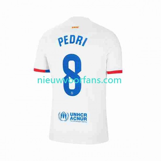 FC Barcelona Heren Shirt met Bedrukking Pedri 8 Uit 2023-2024 Korte Mouw