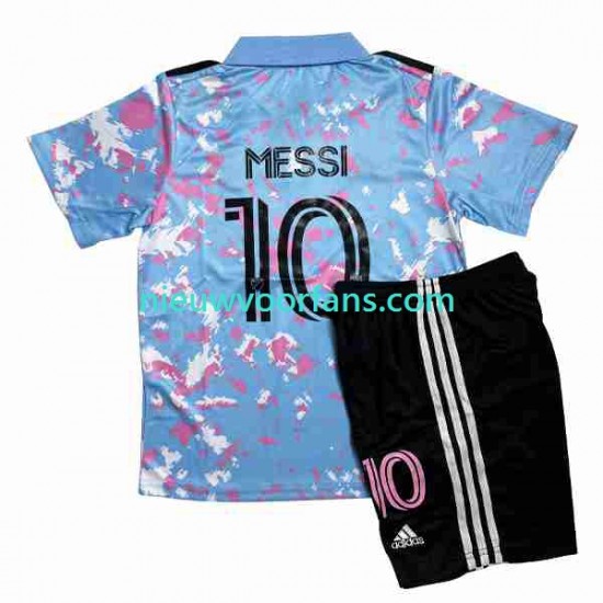 Kind Shirt met Bedrukking Inte Miami Lionel Messi 10 Derde 2023-2024 Korte Mouw