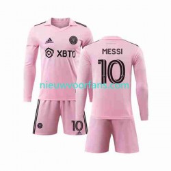 Inter Miami Kind Shirt met Bedrukking Lionel Messi 10 Thuis 2023-2024 Lange Mouw