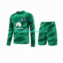 Inter Milan Kind Shirt met Bedrukking Doelman Uit 2023-2024 Lange Mouw