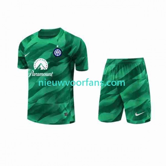Inter Milan Kind Shirt met Bedrukking Doelman Uit 2023-2024 Korte Mouw