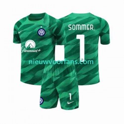 Inter Milan Kind Shirt met Bedrukking Doelman Sommer 1 Uit 2023-2024 Korte Mouw