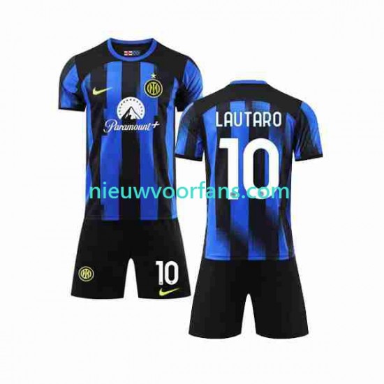 Inter Milan Kind Shirt met Bedrukking Lautaro Martinez 10 Thuis 2023-2024 Korte Mouw