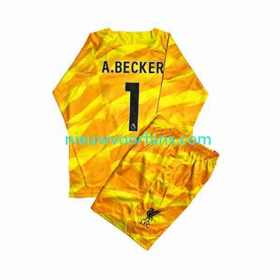Liverpool Kind Shirt met Bedrukking Doelman A.Becker 1 Derde 2023-2024 Lange Mouw