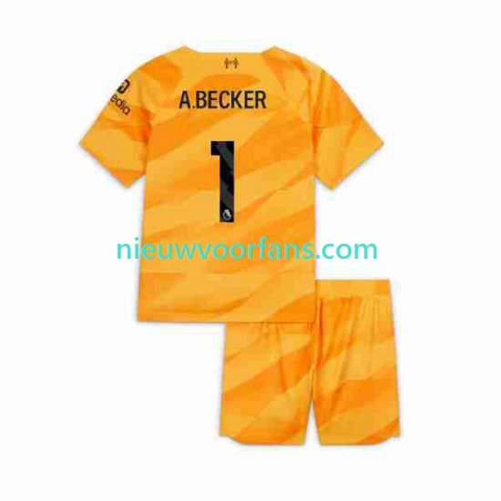 Liverpool Kind Shirt met Bedrukking Doelman A.Becker 1 Derde 2023-2024 Korte Mouw