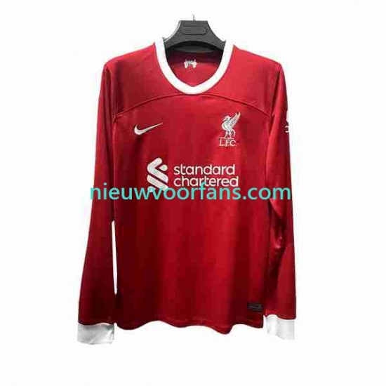 Liverpool Heren Shirt met Bedrukking Thuis 2023-2024 Lange Mouw