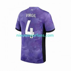Liverpool Heren Shirt met Bedrukking Virgil van Dijk 4 Derde 2023-2024 Korte Mouw