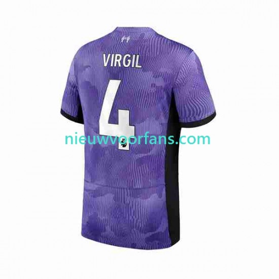 Liverpool Heren Shirt met Bedrukking Virgil van Dijk 4 Derde 2023-2024 Korte Mouw
