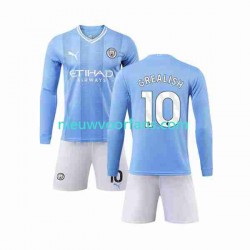 Manchester City Kind Shirt met Bedrukking Grealish 10 Thuis 2023-2024 Lange Mouw