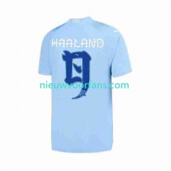Manchester City Heren Shirt met Bedrukking Haaland 9 Special Printing Thuis 2023-2024 Korte Mouw