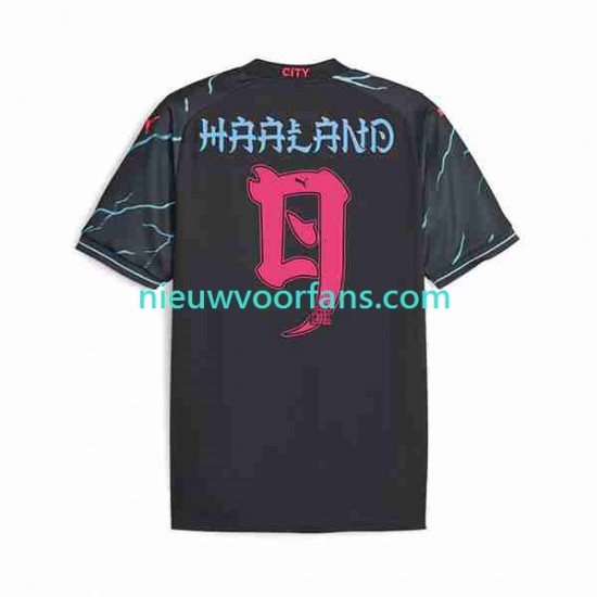 Manchester City Heren Shirt met Bedrukking Haaland 9 Special Printing Derde 2023-2024 Korte Mouw
