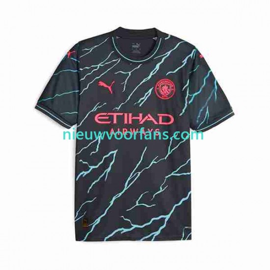 Manchester City Heren Shirt met Bedrukking Haaland 9 Special Printing Derde 2023-2024 Korte Mouw