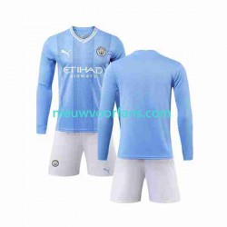 Manchester City Kind Shirt met Bedrukking Thuis 2023-2024 Lange Mouw
