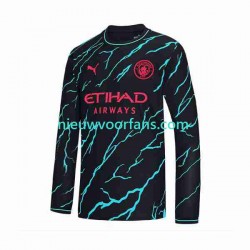 Manchester City Heren Shirt met Bedrukking Derde 2023-2024 Lange Mouw