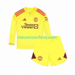 Manchester United Kind Shirt met Bedrukking Doelman Thuis 2023-2024 Lange Mouw