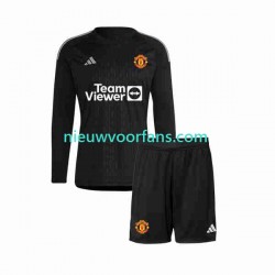 Manchester United Kind Shirt met Bedrukking Doelman Derde 2023-2024 Lange Mouw