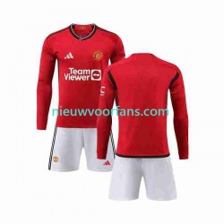 Manchester United Kind Shirt met Bedrukking Thuis 2023-2024 Lange Mouw