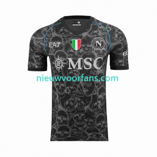 Napoli Heren Shirt met Bedrukking Halloween Thuis 2023-2024 Korte Mouw