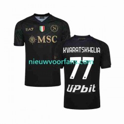 Napoli Heren Shirt met Bedrukking KVARATSKHELIA 77 Derde 2023-2024 Korte Mouw