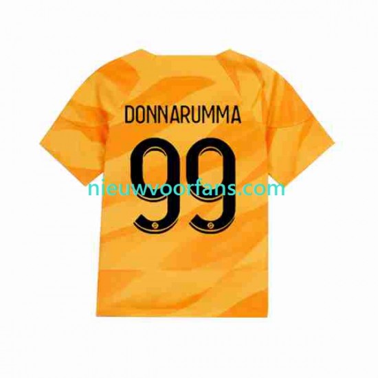 Paris Saint-Germain Heren Shirt met Bedrukking Doelman Donnarumma 99 Uit 2023-2024 Korte Mouw