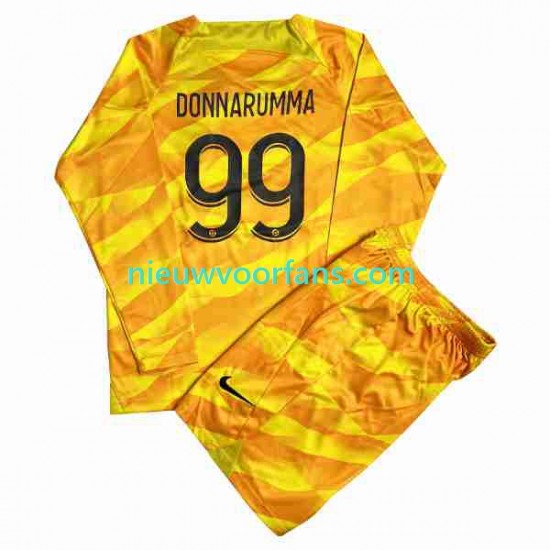 Paris Saint-Germain Kind Shirt met Bedrukking Doelman DONNARUMMA 99 Uit 2023-2024 Lange Mouw