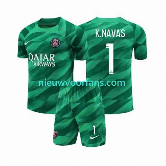 Paris Saint-Germain Kind Shirt met Bedrukking Doelman K.NAVAS 1 Thuis 2023-2024 Korte Mouw