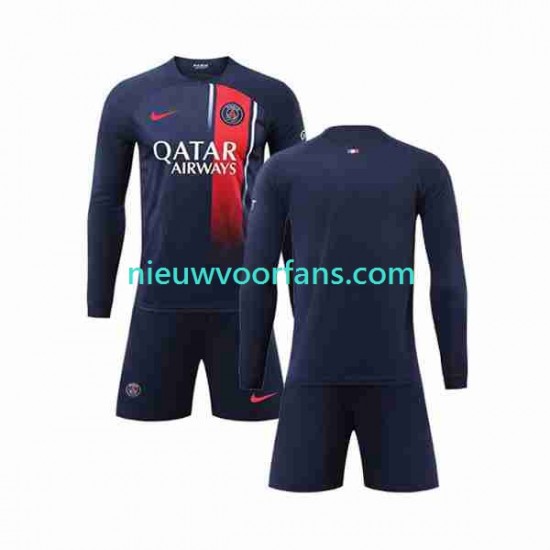 Paris Saint-Germain Kind Shirt met Bedrukking Thuis 2023-2024 Lange Mouw