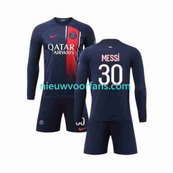 Paris Saint-Germain Kind Shirt met Bedrukking Lionel Messi 30 Thuis 2023-2024 Lange Mouw