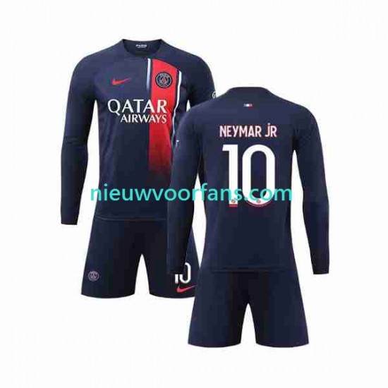 Paris Saint-Germain Kind Shirt met Bedrukking Neymar Jr 10 Thuis 2023-2024 Lange Mouw